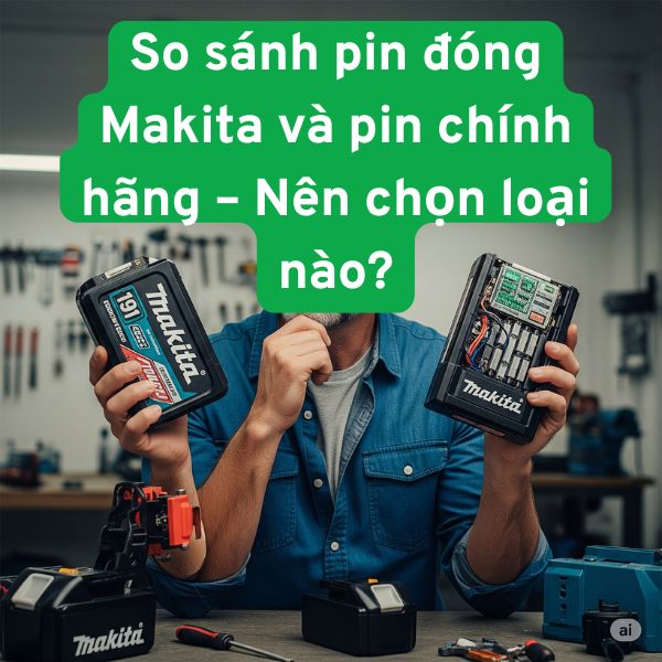 So sánh pin đóng Makita và pin chính hãng – Nên chọn loại nào