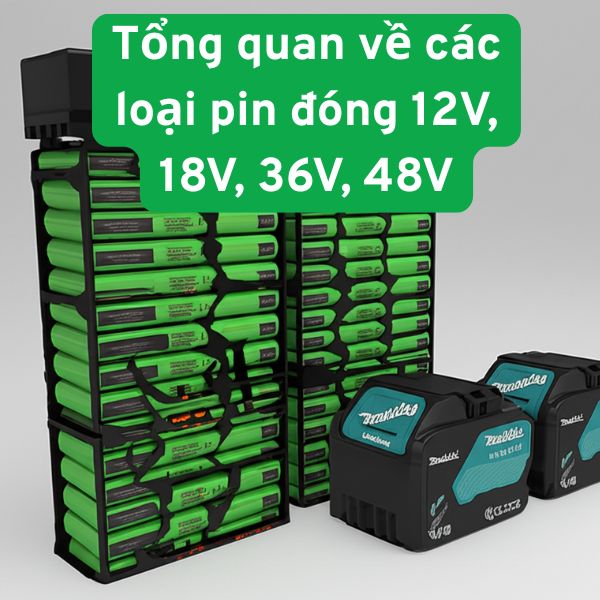 Tổng quan về các loại pin đóng 12V, 18V, 36V, 48V